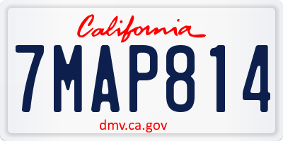 CA license plate 7MAP814
