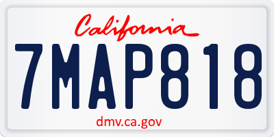 CA license plate 7MAP818