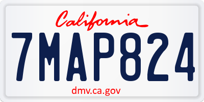 CA license plate 7MAP824