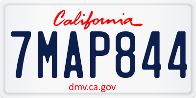 CA license plate 7MAP844