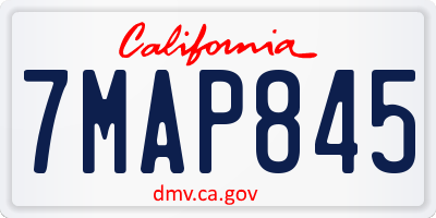 CA license plate 7MAP845