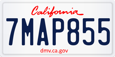 CA license plate 7MAP855
