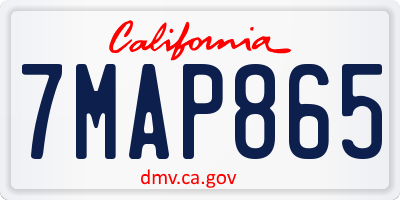 CA license plate 7MAP865