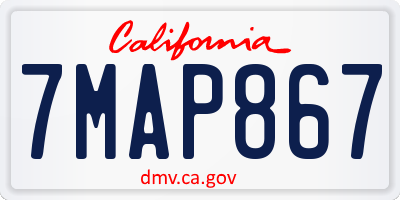 CA license plate 7MAP867