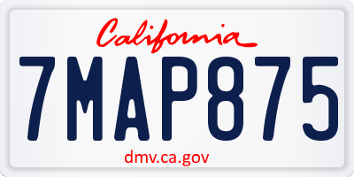 CA license plate 7MAP875