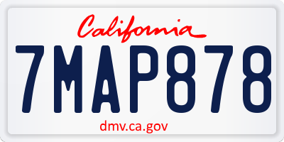 CA license plate 7MAP878