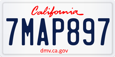 CA license plate 7MAP897