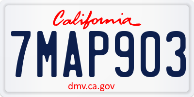 CA license plate 7MAP903