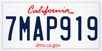 CA license plate 7MAP919