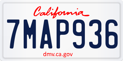 CA license plate 7MAP936