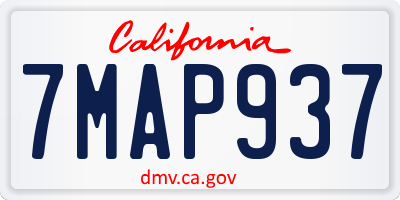 CA license plate 7MAP937