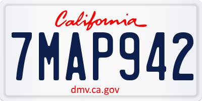 CA license plate 7MAP942