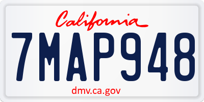 CA license plate 7MAP948