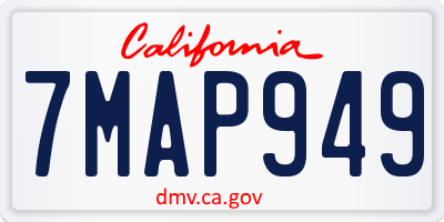 CA license plate 7MAP949