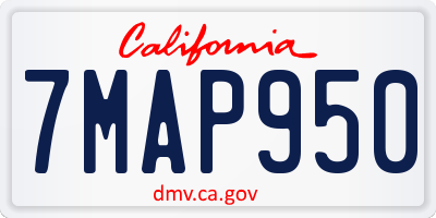 CA license plate 7MAP950