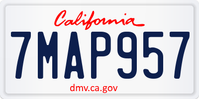 CA license plate 7MAP957