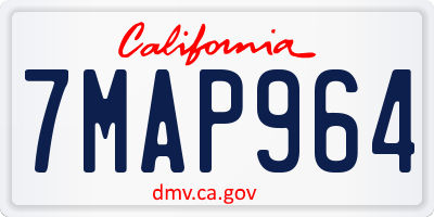 CA license plate 7MAP964