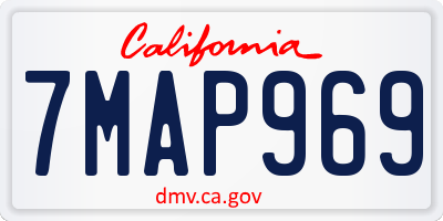 CA license plate 7MAP969