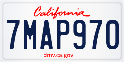 CA license plate 7MAP970