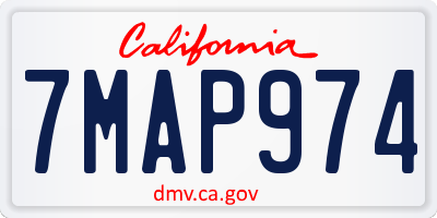 CA license plate 7MAP974