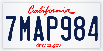CA license plate 7MAP984