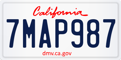 CA license plate 7MAP987
