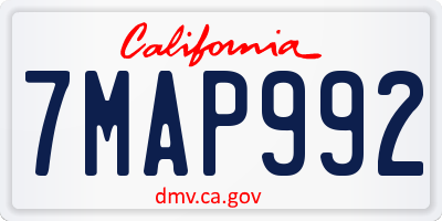 CA license plate 7MAP992