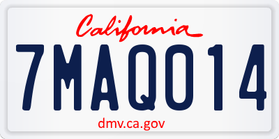 CA license plate 7MAQ014