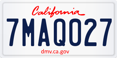 CA license plate 7MAQ027