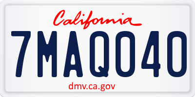 CA license plate 7MAQ040