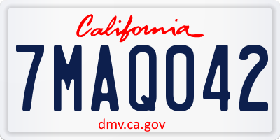 CA license plate 7MAQ042