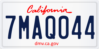 CA license plate 7MAQ044