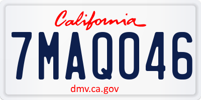 CA license plate 7MAQ046