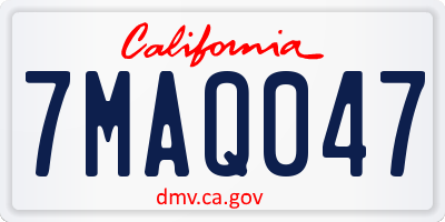 CA license plate 7MAQ047