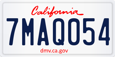 CA license plate 7MAQ054