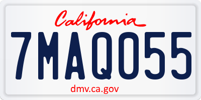 CA license plate 7MAQ055