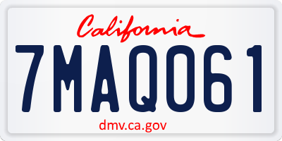 CA license plate 7MAQ061