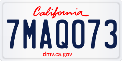 CA license plate 7MAQ073