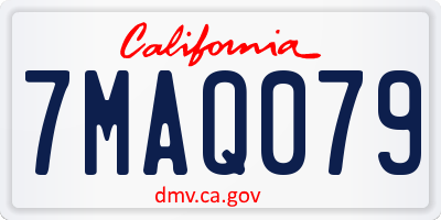 CA license plate 7MAQ079