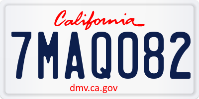 CA license plate 7MAQ082