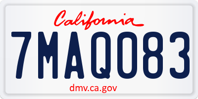 CA license plate 7MAQ083
