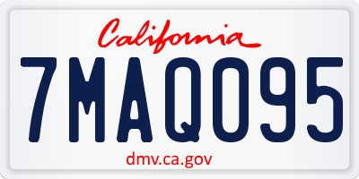 CA license plate 7MAQ095