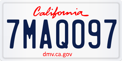 CA license plate 7MAQ097