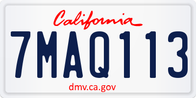 CA license plate 7MAQ113
