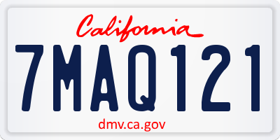 CA license plate 7MAQ121