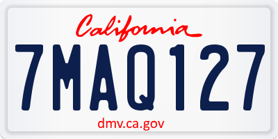 CA license plate 7MAQ127