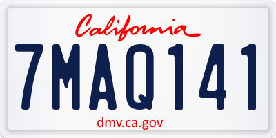 CA license plate 7MAQ141