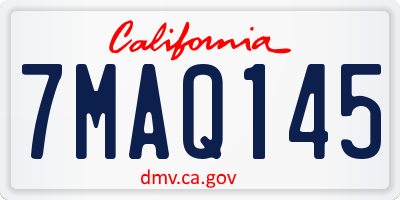 CA license plate 7MAQ145