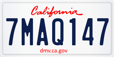 CA license plate 7MAQ147