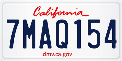 CA license plate 7MAQ154